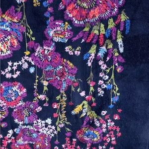 Vera Bradley Fleece Soft Throw Blanket Midnight Wildflowers